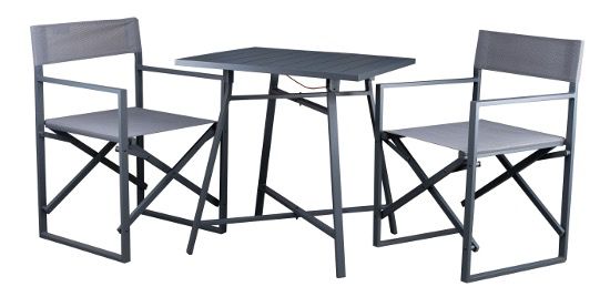 Westfield Aluminium Balkonset in Anthrazit (2x Stuhl, Tisch 70x70cm) für 99€ (statt 150€)