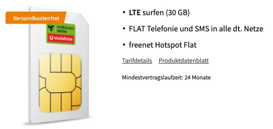 Vodafone Allnet Flat mit 30GB LTE für 30€ mtl. + 500€ Saturn Wertgutschein