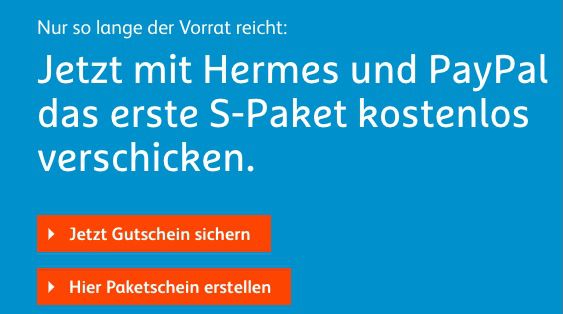 PayPal: 5€ myHermes Gutschein   mindestens S Paket kostenlos verschicken