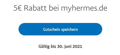 PayPal: 5€ myHermes Gutschein   mindestens S Paket kostenlos verschicken