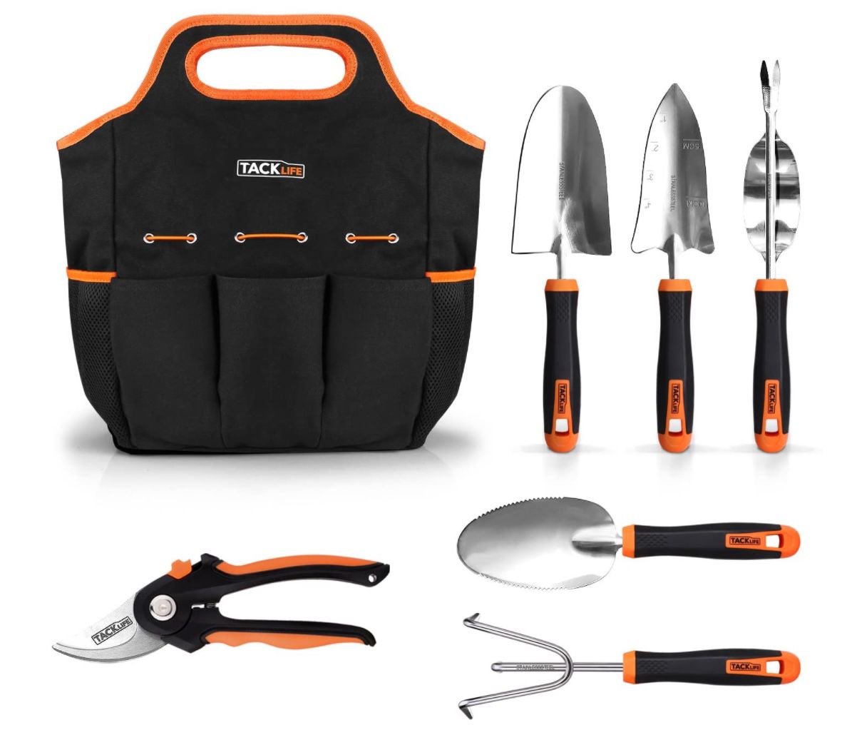 Tacklife Gartenwerkzeug Set mit 7 Teilen aus Edelstahl inkl. Tasche für 21,59€ (statt 36€)