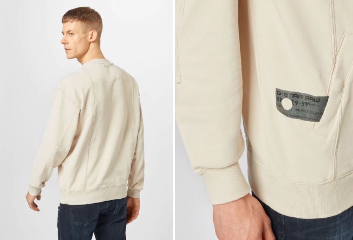 G Star RAW Stitch Sweatshirt in Creme für 24,95€ (statt 67€)