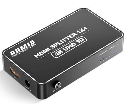 RUMIA HDMI Switch 1 in 4 Out 4K@60HZ 3D HD1080P für 14,99€ (statt 30€)