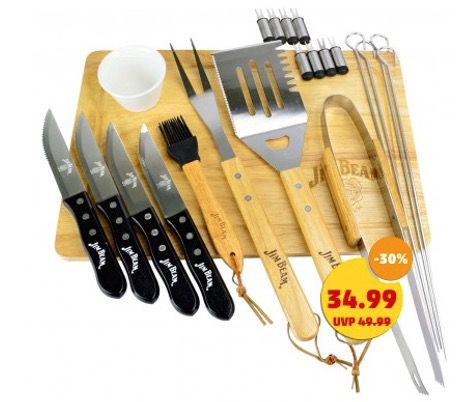 Jim Beam BBQ Grillbesteck 22 Teile für 39,94€ (statt 58€)