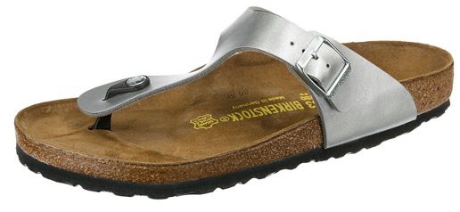 Birkenstock Gizeh Birkoflor Zehentrenner in Silber in Restgrößen für 23,99€ (statt 42€)