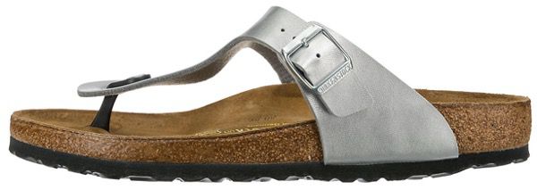 Birkenstock Gizeh Birkoflor Zehentrenner in Silber in Restgrößen für 23,99€ (statt 42€)