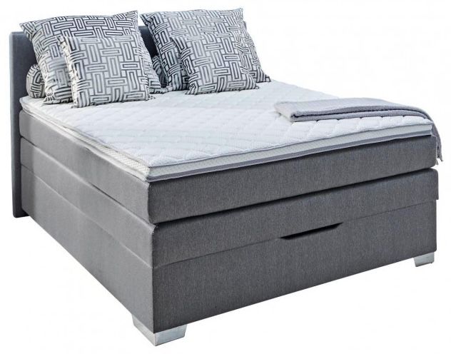 Boxspringbett Pinto in Grau 140 cm mit geräumigem Bettkasten für 398€