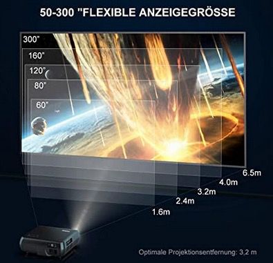 WiMiUS LED Beamer 7500 LM 1920x1080P mit elektronischer Korrektur für 161,99€ (statt 270€)