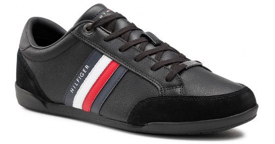 Tommy Hilfiger Corporate Material Mix Cupsole Sneaker in Schwarz für 63,90€ (statt 73€)