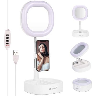 TURATA Selfie LED Ringlicht 6000K mit Kosmetikspiegel und Aufbewahrungsbox 6,5 Zoll für 10,49€ (statt 21€)