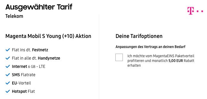 Young + Magenta: Samsung Galaxy S21 128GB + Galaxy Tab A7 für 111€ + Telekom MagentaEins S Young mit 12GB LTE/5G für 29,95€ mtl.