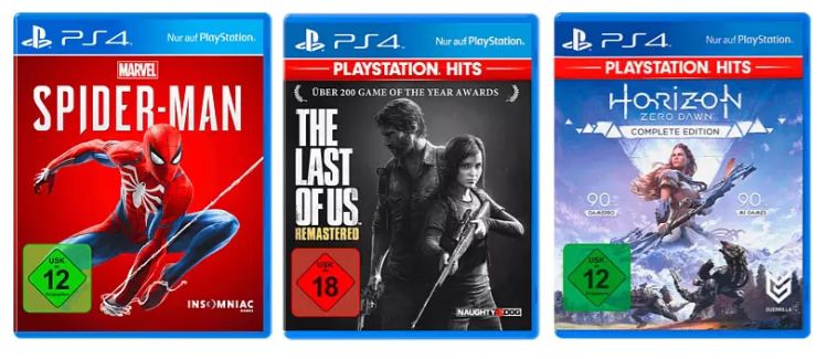 PS4 Bundle: The Last of Us 1 & 2 + Spider Man + Horizon Zero Dawn ab 49,99€ (statt 75€)