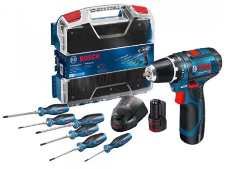 Bosch Professional Akku Bohrschrauber PS GSR 12V 15 + 2x 2,0Ah + 6x Schraubendreher für 109,95€ (statt 137€)