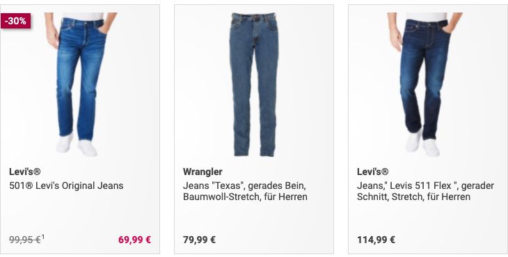 25% Rabatt auf Jeans (auch Shorts)   z.B. Dunmore Jeans Bermuda für 22,49€ (statt 33€)