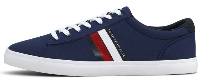 Tommy Hilfiger Essential Stripes Detail Sneaker in Blau für 39€ (statt 54€)   nur 41, 42, 43