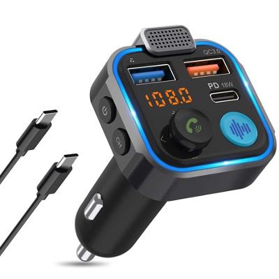 Knofarm Bluetooth FM Transmitter USB C PD 18W & QC3.0 für 7,20€ (statt 18€)