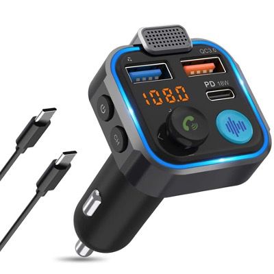 Knofarm Bluetooth FM Transmitter USB C PD 18W & QC3.0 für 7,20€ (statt 18€)