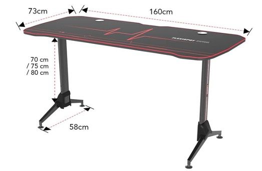 SANODESK GD01 Gaming Schreibtisch 160x75cm höhenverstellbar inkl. Tischplatte für 179,99€ (statt 200€)