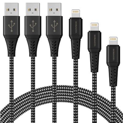 YEONPHOM 3er Pack Lightning Ladekabel (1M/2M/3Meter) für Apple iPhone für 4,99€ (statt 10€)