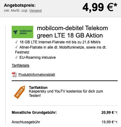 Nintendo Switch (neue Edition) für 4,99€ + Telekom Allnet Flat mit 18GB LTE für 20,99€ mtl. + 25€ eShop Gutschein