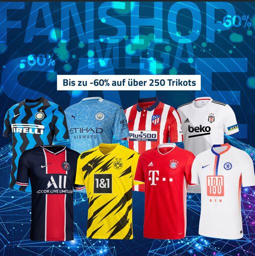 Geomix Fanshop Mega Sale mit 60% Rabatt auf alle Trikots 2020/21