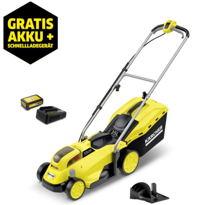 Kärcher LMO 18-33 Akku Rasenmäher mit 2,5Ah Akku + Ladegerät für 177€ (statt 225€)