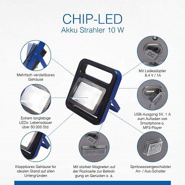 AS Schwabe Acculine Chip LED Strahler 10W für 19,99€ (statt 62€)