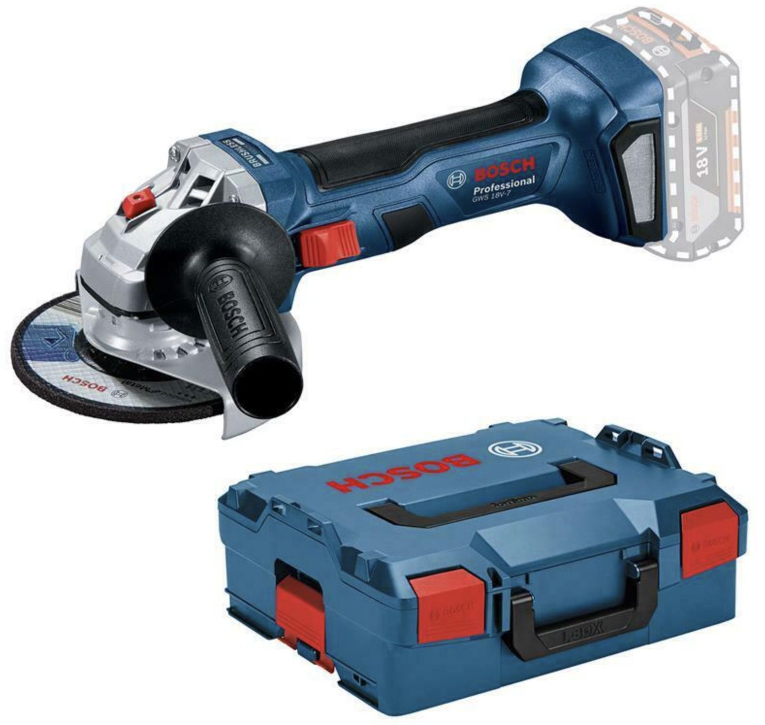 Bosch GWS 18 V 7 Akku Winkelschleifer inkl. L Boxx für 109,71€ (statt 124€)