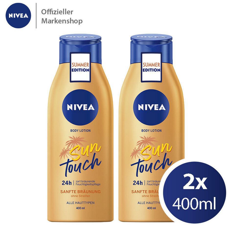 2er Pack Nivea Sun Touch Body Lotion mit Bräunungswirkstoff für 12,99€ (statt 16€)