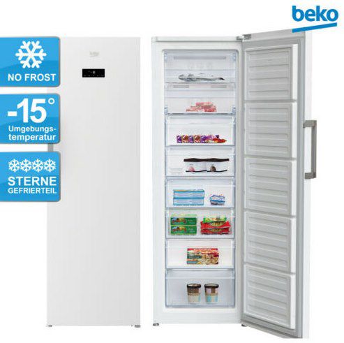 Beko RFNE312E43WN Gefrierschrank (NoFrost, Schnellgefrieren, Eiswürfelspender, A++ bzw. E) für 318,95€ (statt 509€)