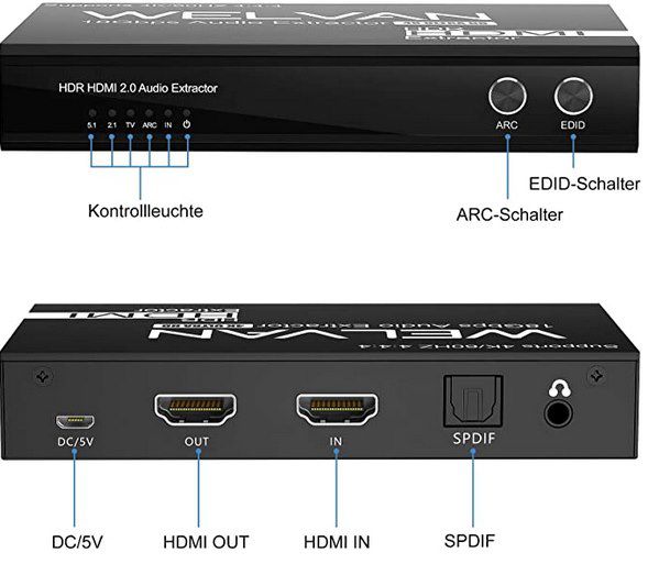 TXIN HDMI Audio Extractor für 10,99€ (statt 22€)   Prime