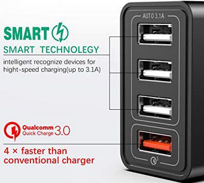 IWAVION 30W USB Ladegerät mit 4 Ports & QC 3.0 für 7,49€ (statt 15€)   Prime