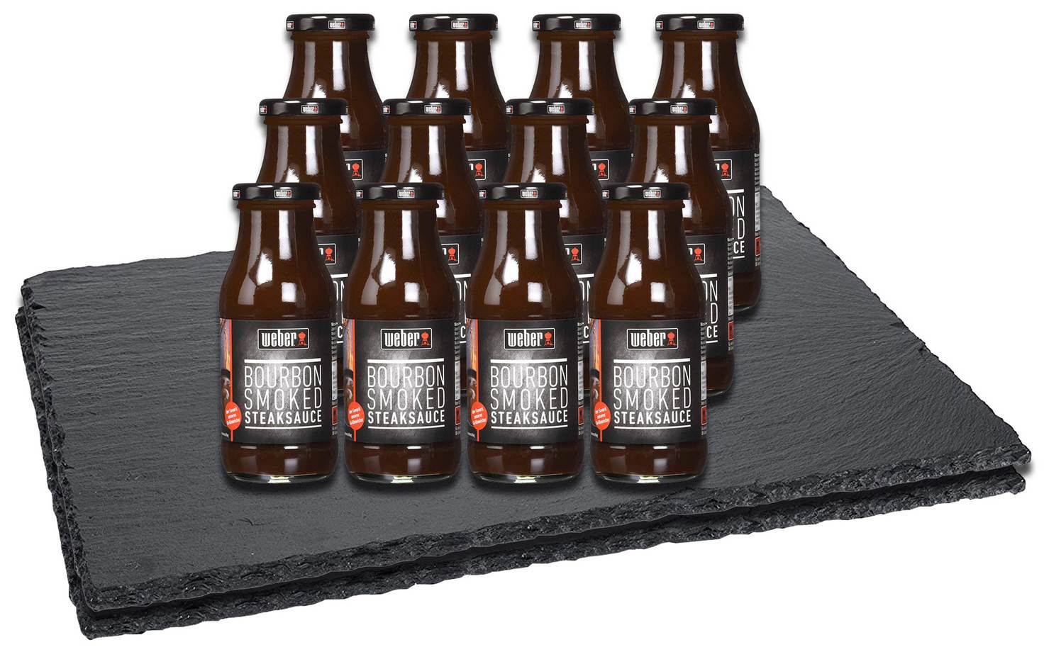 12er Pack Weber Bourbon Smoked Steaksauce für 11,11€ + 2 Schieferplatten im Wert von 40€