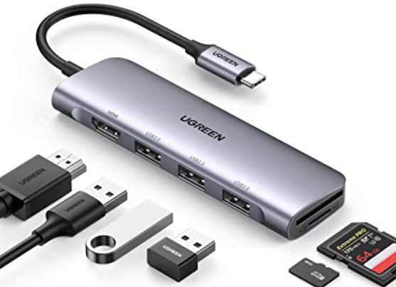 UGREEN USB C 6in1 Hub mit 3x USB, HDMI & SD Port für 23,99€ (statt 30€)   Prime