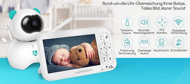 HeimVision HM136 – 720p Babyphone mit Monitor &Cam für 97,92€ (statt 140€)