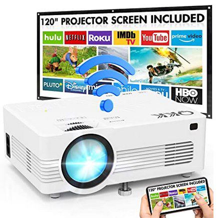 QKK AK 83 720p LED Beamer mit WLAN & Leinwand für 79,99€ (statt 130€)