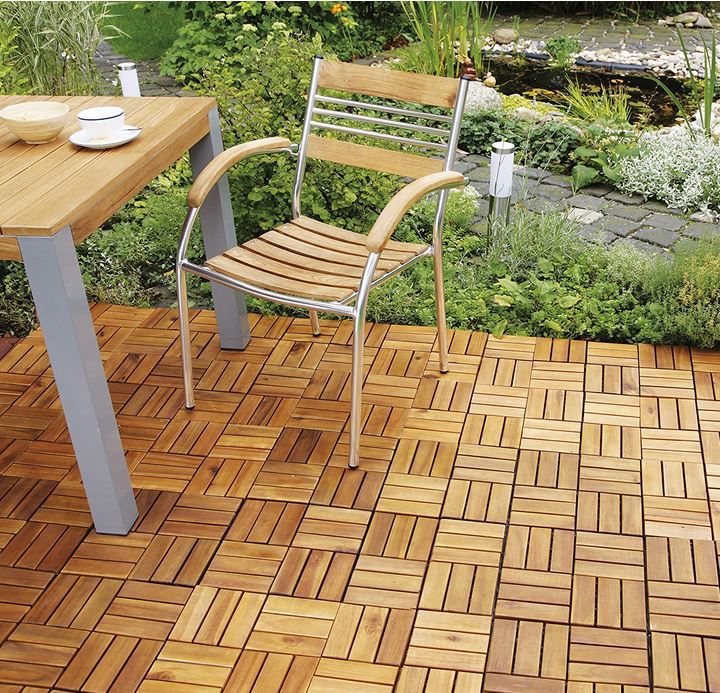 Gartenfreude Akazienholz Holzfliesen 10 Stück 0,9m² für 29,90€ (statt 36€)