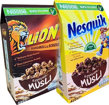 10er Pack: Nesquik & Lion Knuspermüsli (4,17kg) für 18,97€ (statt 31€)