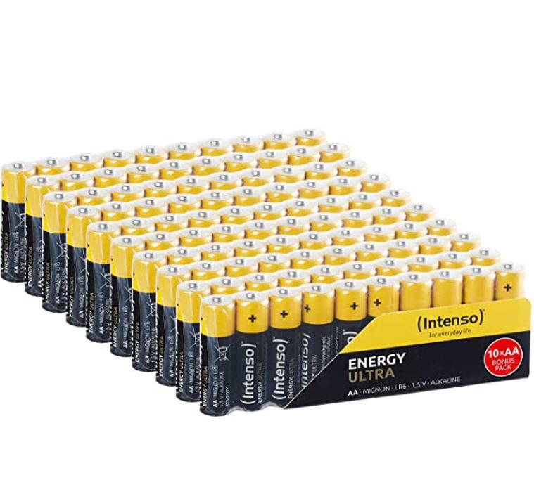 100er Pack Intenso Energy Ultra AA Mignon Batterien für 16,99€ (statt 23€)
