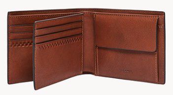 Fossil Große Bifold Geldbörse Gregg mit Münzfach in braun für 27,60€ (statt 69€)