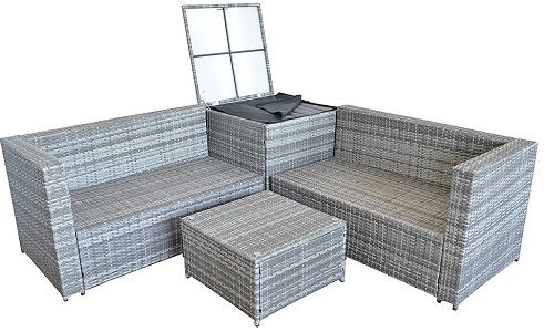 Mucola XXL Polyrattan Sitzgruppe in Grau für 399,90€ (statt 460€)