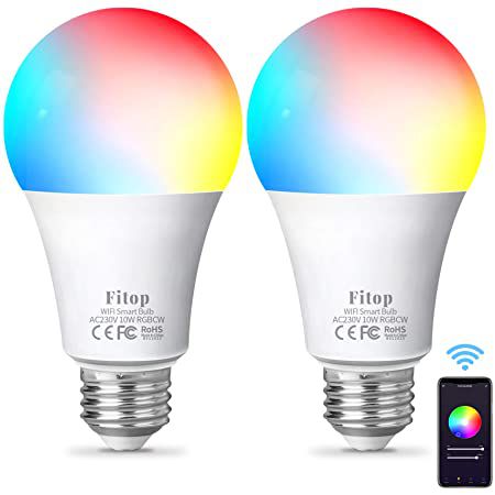 2er Pack: Fitop LED WLAN Glühbirnen mit 10W & App Controll für 8,03€ (statt 18€)   Prime