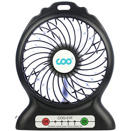 Coo USB Mini Ventilator mit 3 Stufen & Akku für 6,95€ (statt 12€)   Prime