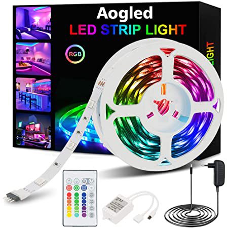 5m Aogled LED Streifen mit Netzteil & Fernbedienung für 6,79€ (statt 13€)