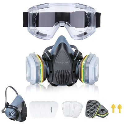 NASUM Halbgesichts Maske wiederverwendbar mit Schutzbrille und Ohrstöpseln für 23,79€ (statt 34€)