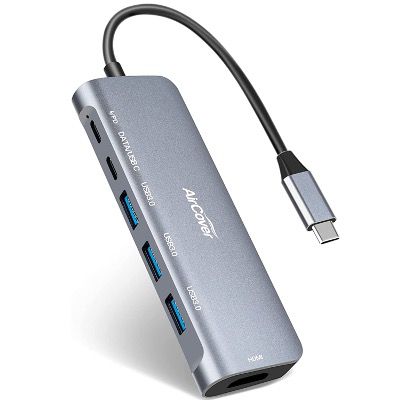 AirCover USB C Hub 6 in 1 mit 4K HDMI, Stromversorgung, USB C, 3x USB 3.0 für 19,79€ (statt 33€)