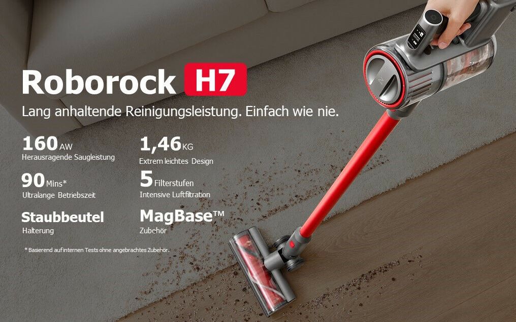 Roborock H7 kabelloser Handstaubsauger (Modell 2021) für 209€ (statt 265€)