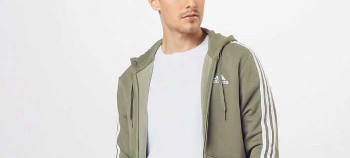 adidas Performance Sweatjacke Oliv Weiß für 29,90€ (statt 49€)   S,M,L