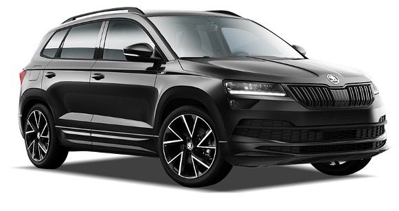 Privat: Skoda Karoq Sportline Benziner mit 150PS in Black Magic Perleffekt für 199€ mtl.   LF: 0,57