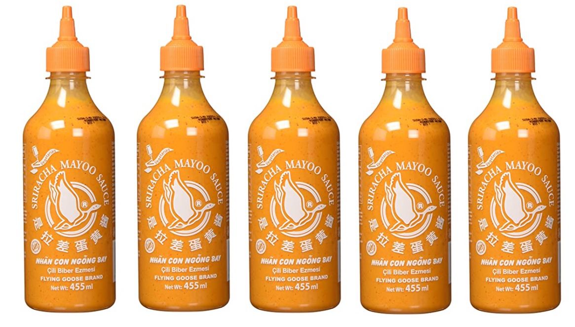 5x Flying Goose Sriracha Mayoo Sauce leicht scharf mit orangener Kappe für 14,96€ (statt 20€)   Prime